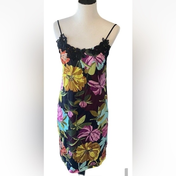 NWOT Womens Trina Turk Sz 4 Floral Slip Dress Designer Delicate Dahlia Dell Lace - Picture 1 of 6